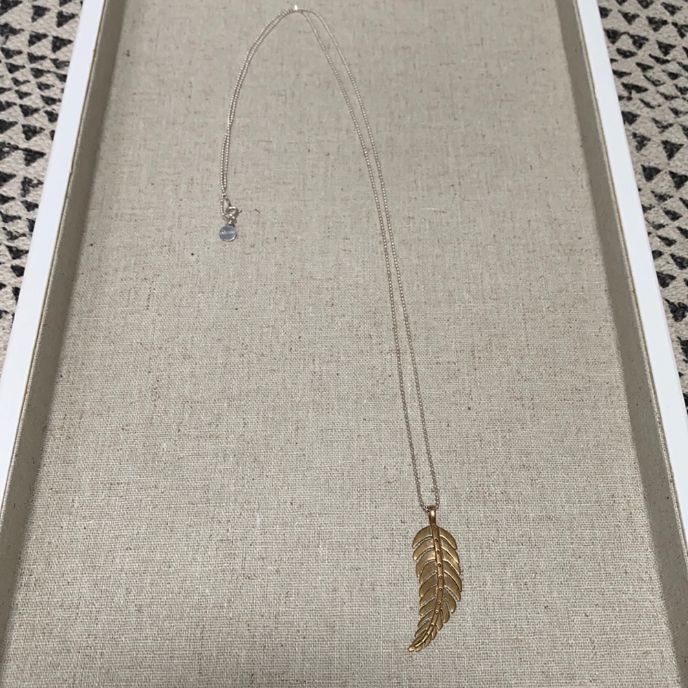 Stella & Dot Necklace with feather charm